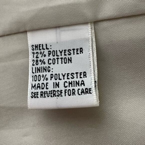 Talbots Shimmery Champagne Ivory Silver Floral Jacquard Long Line Jacket Size 8 - Picture 7 of 8